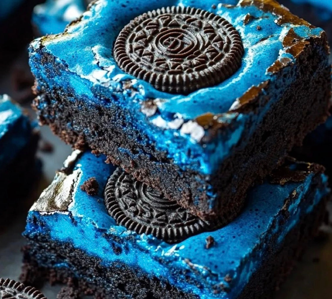 Blue Velvet Oreo Brownie